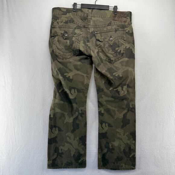 True Religion Jeans men's 40 Green Camo Military Woodland Flap Pockets USA made - Picture 8 of 14